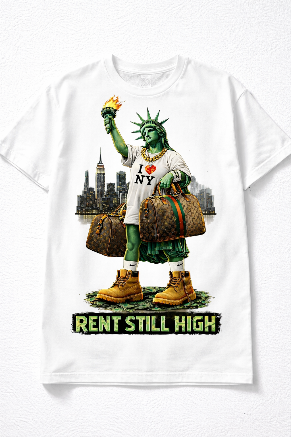 Culture Shock - Rent Still High I love New York -  gildan mens t shirt